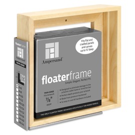 Ampersand Art Supply Floaterframe Readymade Frame for Flat and 7/8" Deep Wood Panel and Canvas Artwork, Paintings, Prints, and More, 6"x6", Maple Thin