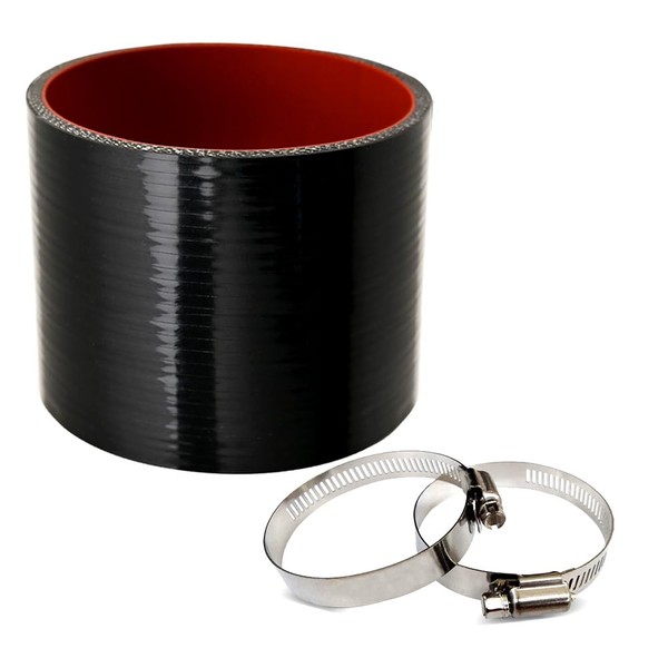 3.0" ID Straight Silicone Hose Coupler with 2 SS304 Worm