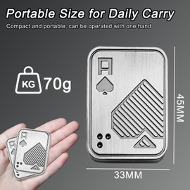 Metal Fidget Slider - Poker Push Card Fidget Toys for Adults, ADHD Anxiety Relief Gadgets, Adult Fidget Toy Magnetic Slider to Relieve Stress, EDC Fidget Toys for Teens, Sensory Toy for Men Women