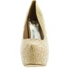 Eye Candie Womens Fashion Shiny Platform Pump,Gold,7