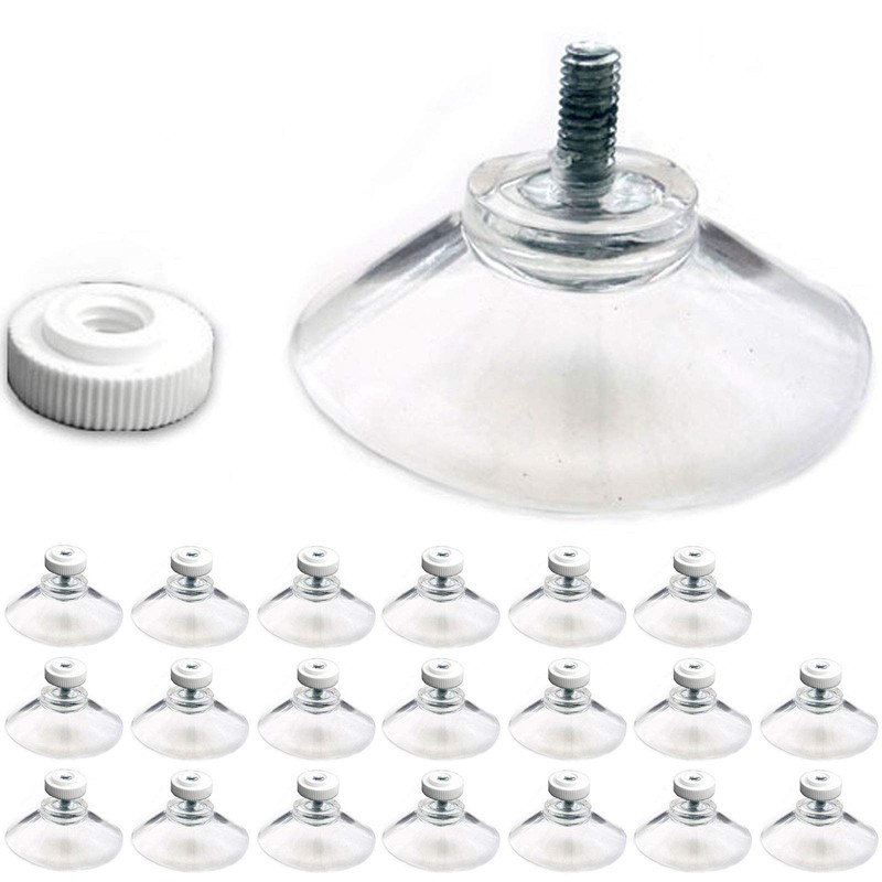 Suction Cups - 20 Pack of 40mm Clear Plastic Sucker