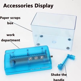 SYGELER Portable Manual Paper Shredder - Mini Handheld Document Shredder for Home, Office & Travel, Compact Desktop Cutting Tool with Safety Lock, Blue