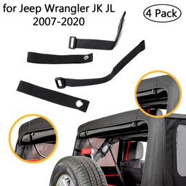 For JK Soft Top Strap for Jeep Wrangler 2007-2018 (4 pack) Car Tie Down Strap Accessorise