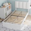 VECELO Twin Bed Frame with Storage Drawer, Heavy-Duty Platform Bedframe