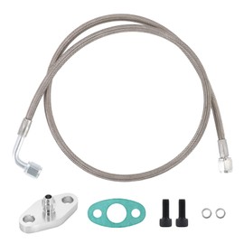 Tektall 4AN Turbo Oil Feed Line 36" Turbo Feed Line Length Stainless Steel Braided 4AN Pressure Stainless Remote Turbocharger