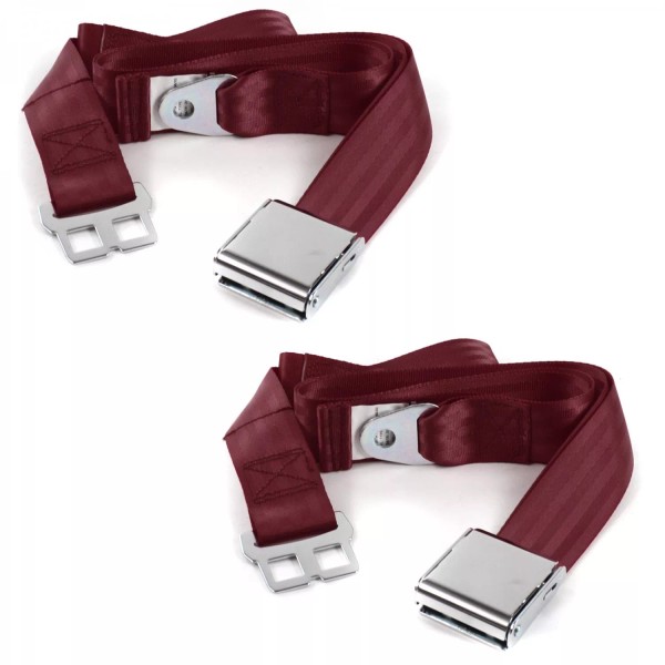 safeTboy VW Karmann Ghia Airplane 2pt Burgandy Lap Bucket Seat