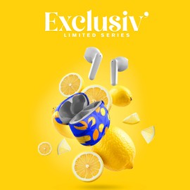 T'nB - Wireless Bluetooth Headphones, Exclusive Collection, Bluetooth 5.3 with Built-in Microphone, 15 Hours Playback, Touch Control, Bluetooth Headset Semi-Intra-Ear - Lemon