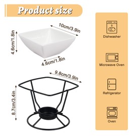 2 Pcs Butter Warmers for Seafood,Ceramic Butter Warmers for Chocolate or Cheese,Fondue Dishwasher Safe,Oven Safe,Microwave Safe