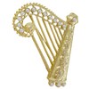 TOPPERFUN Harp Brooch, 2.48in Three Dimensional Harp Brooch with Pearls