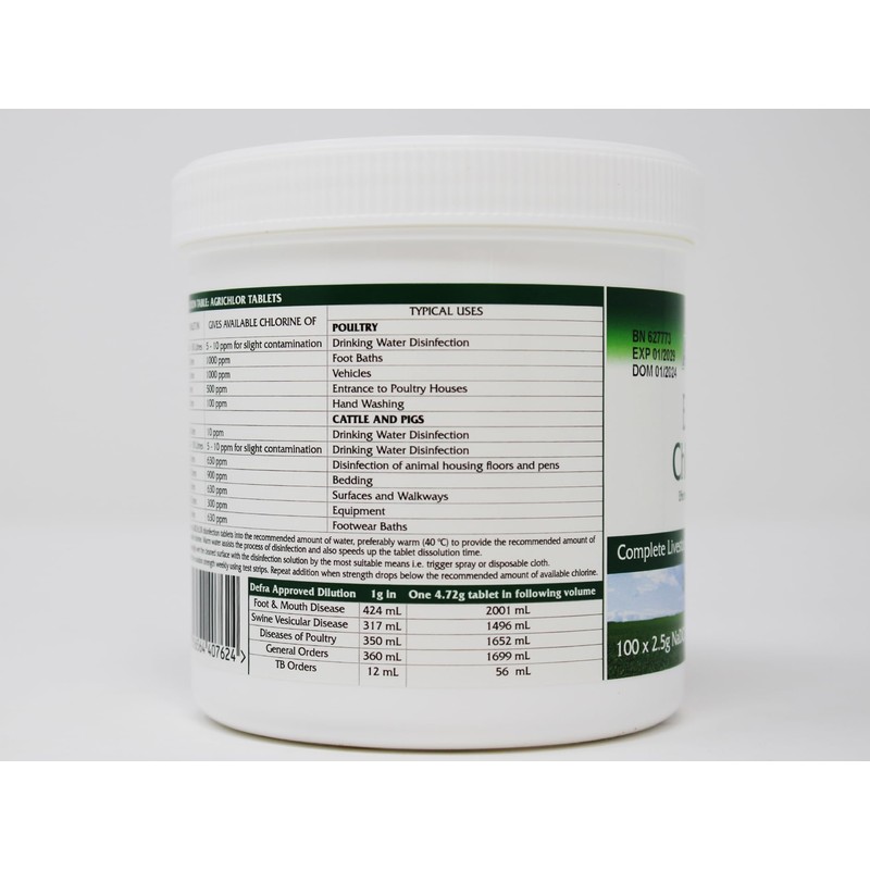 Agrichlor Effervescent Chlorine Tablets (1 pack)