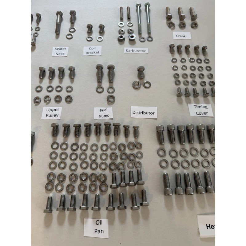 resto-bolts BBC STAINLESS STEEL ENGINE BOLT KIT HEX Head SWP