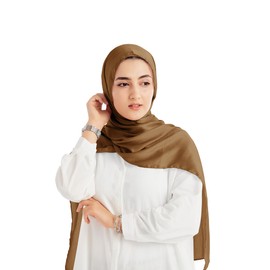 Xirhoot Satin Crepe Hijab Scarf for Women (Old Copper)