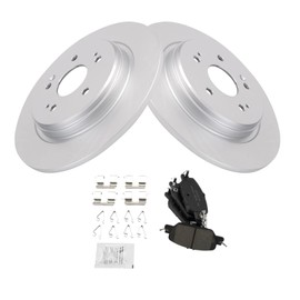 TRQ Rear Brake Pad & Rotor Kit Brake Pads Brake Rotor Ceramic Premium G-Coated Compatible with 2017-2020 Honda CR-V