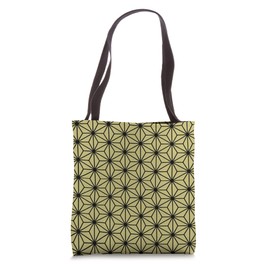 Geometric Art Deco Triangles Star Pattern Black On Wheat Tote Bag