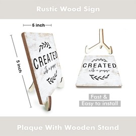 Encouragement Christian Gifts for Women Men Religious Bible Verse Wood Sign Rustic Desk Decor Decorative Inspirational Decorations Desk Accessories Church Cubicle Decor Wooden Plaque with Wood Stand