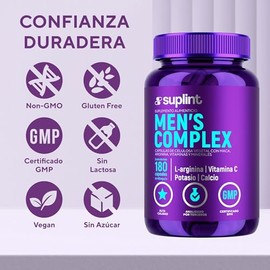 Vitaminas para Hombre – Multivitamínico Hombre con Maca Negra, L-Arginina, Vitaminas A, C, D3, E, Complejo B, Zinc, Magnesio y Potasio – Suplemento Di