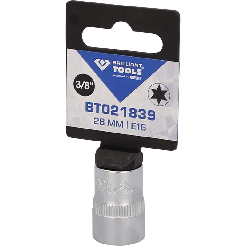BRILLIANT TOOLS BT021839 3/8 Inch Torx Socket Spanner Insert, 28
