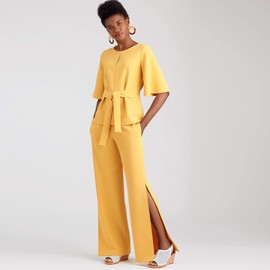Simplicity Sewing Pattern 9051/R10432 Size H5 (6-14) Misses' Tops with Sleeve and Length Variations; Self Tie Belt or Scarf; Pants with Optional Side Slits
