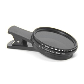 Pinafresa 52mm ND Filter for Phones, ND2 to ND400, Clip-on Variable Neutral Density Filter for Camera of Phones, Mobile Phones and Smartphones