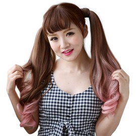 Bright Lele Quick-Detach Ponytail Wig, Salon, Long, Gradient, Pigtails, Two-Tone -