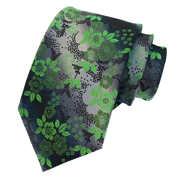 WHITE FANG NC018 Men's Necktie, Floral Pattern, Solid Suit, Business,