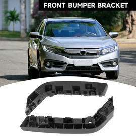 1 Pair Left and Right Side Front Bumper Bracket Bumper Mount Support Bracket - Compatible for Honda Civic 1.5L L4 - Gas, 2.0L L4 - Gas 2016-2021 - Replace Part 71193-TBA-A00, 71198-TBA-A00