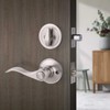 Gobrico Satin Nickel Keyed-Alike Door Levers and Single Cylinder Deadbolts