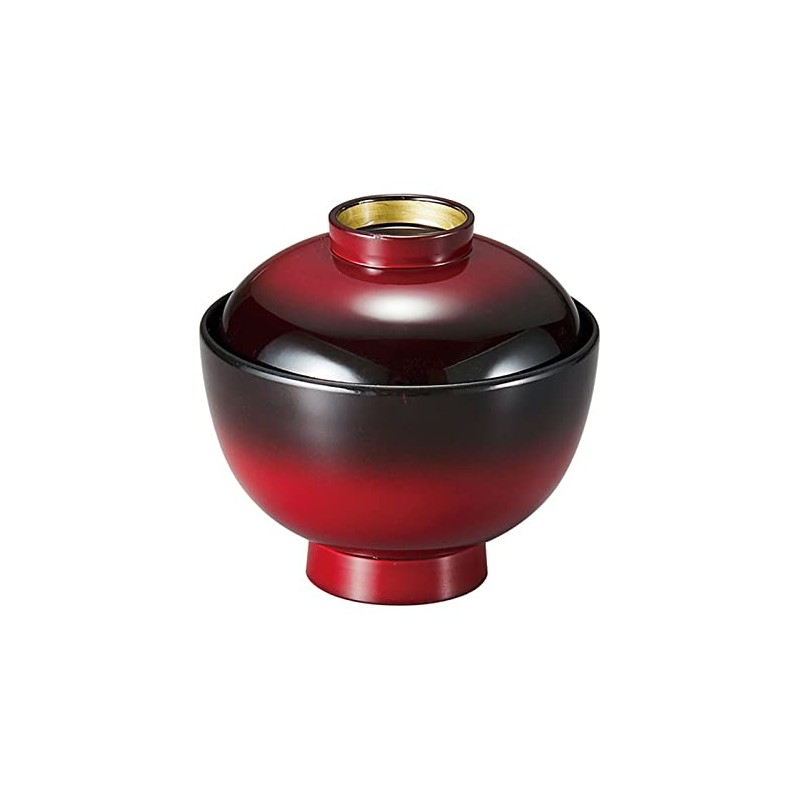 Fukui Craft 37001480 Shosumi Round Bowl, Vermilion Blur, High Base
