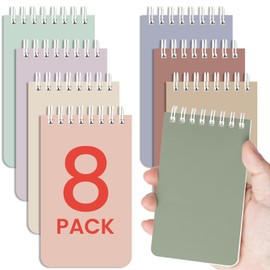 Pocket Small Notebook 3" x 5", Set of 8 Mini Little Spiral Notebook, Nursing Notepad, Perfect for Work, School, Office, Nurse, Travel - Earthy Neutrals