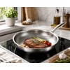 32cm Titanium Stainless Steel Frying Pan Non-stick Wok Skillet with