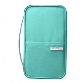 LapangZi Passport Holder Family, RFID Passport Holder Women Man for Trave Document Holder， Waterproof Passport Holders Bag for Cards, Boarding Pass, ID, Money, Tickets with Zipper (②Green-Blue, X)