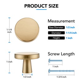 HOME EDIT 10 Pack Champagne Bronze Cabinet Knobs Zinc Round Knobs for Kitchen, Bathroom, Closet, and Dresser