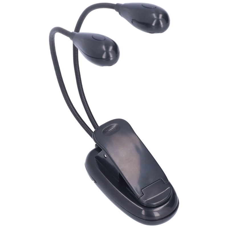 LED Book Light Eye Protecting 360° Rotatable White Light Double