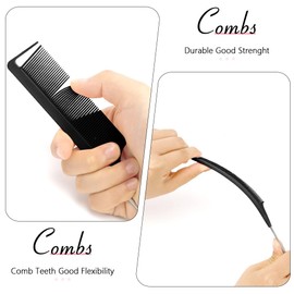 Rat Tail Comb Metal Hair Comb Peigne Cheveux Hair Pick Teasing Comb Fine Tooth Comb Hair Combs for Women Comb for Men Parting Comb Parting Combs for Braiding Hair Rat Tail Combs for Parting 4pcs