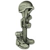 PinMart Final Tribute Battle Cross Fallen Soldier Silver Lapel Pin