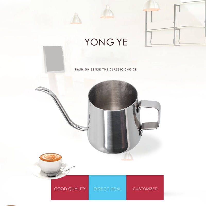 350ml Stainless Steel Hanging Ear Coffee Pot Gooseneck Spout Coffee
