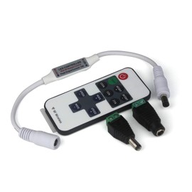 Taikuwu LED Strip Controller LED Strip Dimmer Controller DC 12V-24V Receiver RF Wireless Remote LED Stripe Remote Control Controller for 2-Pin SMD 5050 3528 2835 5630 LED Strip