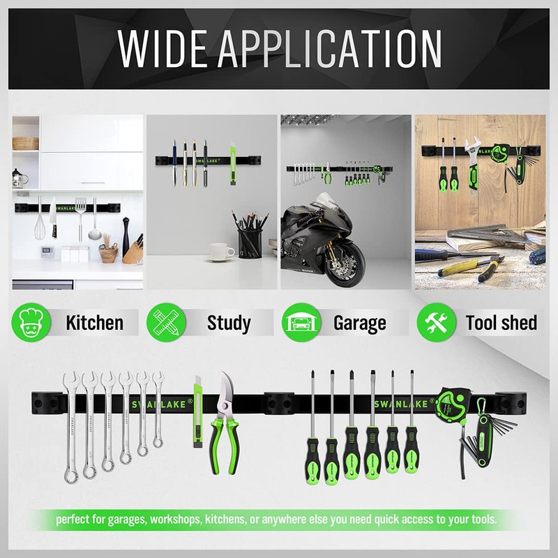 SWANLAKE 12" Magnetic Tool Holder Strip,Metal Tool Magnet Bar for