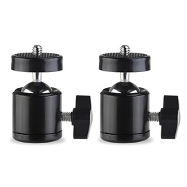 Mini Tripod Head Ball Head, 2 Pieces Mini Ball Head Metal, Rotating Mini Ball Head with 1/4 Thread Hole, Suitable for SLR Cameras, Camcorders, Light Stands, Monopods, Tripods