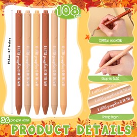 Watersay 36 Sets Little Pumpkin Baby Shower Favors 108 Pcs Fall Baby Ballpoint Pens 36 a Little Pumpkin Is on the Way Thank You Cards 36 Opp Gift Bags for Autumn Guest Gender Reveal Party
