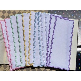 12 pcs Colored Embroidery Edged Blank Cross Stitch Bookmark for DIY,aida Fabric Edged Cross Stitch Book Mark Blank to Cross Stitch