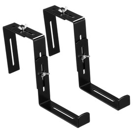 Mipcase 1 Set Iron Square Flower Pot Holder Railing Bracket for Outdoor Planters No Tools Required Curved for Garden Decoration Fits Small Square Pots