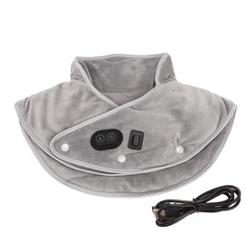 Almohadilla Térmica Eléctrica para Cuello y Hombros con Masaje de Vibración, Bufanda Calentada, Soporte Térmico y Alivio del Dolor