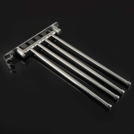 Garosa Towel Bar 4-Swivel Wall Mounted Swing Towel Bar Stainless Steel Bathroom Kitchen Rack Rod Rail Holder Hanger Holder Organizer,hook up