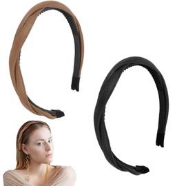 Doyime Headband with Faux Leather, Thin, Braided Style, Adult, Casual, Stylish, Hair Accessory, Women's, No Painful Headband