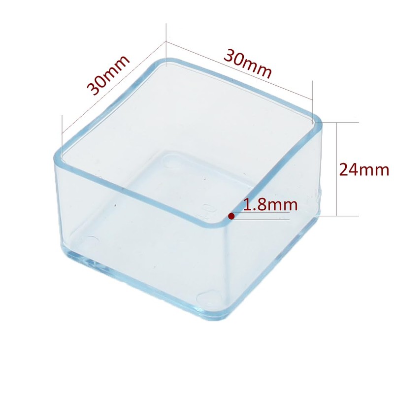 Lifeswonderful Square Transparent Rubber Protective Caps End Caps Stoppers for