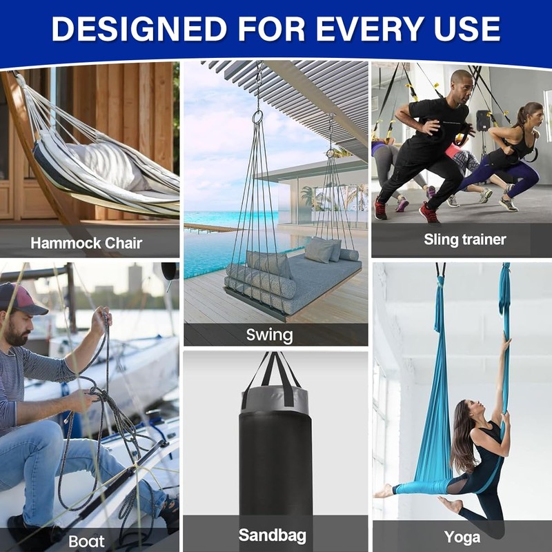 ZLQHHYL Upgraded Stainless Steel Hooks, 1800lb Heavy Duty Hammock Hanging