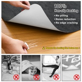 Placoot Office Chair Mat for Hardwood Floor & Tile 55''x35'' Desk Rolling Chairs Electrostatic Adsorption Large Anti-Slip-Recyclable Material Office/Home, Rectangle-grey