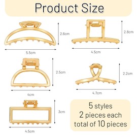 LunarCharm 10 Pieces Small Gold Hair Clips Metal Hair Clips for Thick Thin Women Hair Strong Grip Non-Slip Hair Clip Clamp for Long Hair