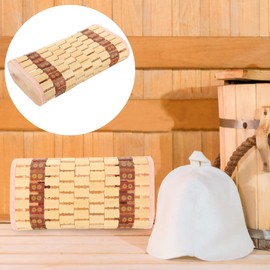 GANAZONO Sweat Stem Pillow Bamboo Headrest Pillow Japanese Rattan Bed Pillow Wooden Sauna Pillow Neck Cervical Pillow Waist Pillow for Stiff Neck Shoulder Pain Spas Steam Room